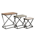 Mayco Accent Furniture 3 Piece Wood Painted Nesting Tables for Living Room